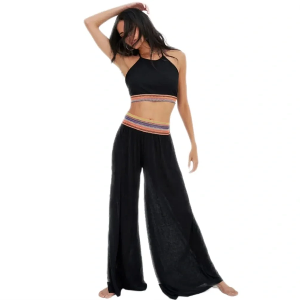 Restocked! ❤️ NWT PITUSA ♥️ HALTER TOP & WIDE LEG PANT SET - Picture 2 of 13